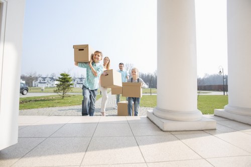 Securely arranged items inside a moving van